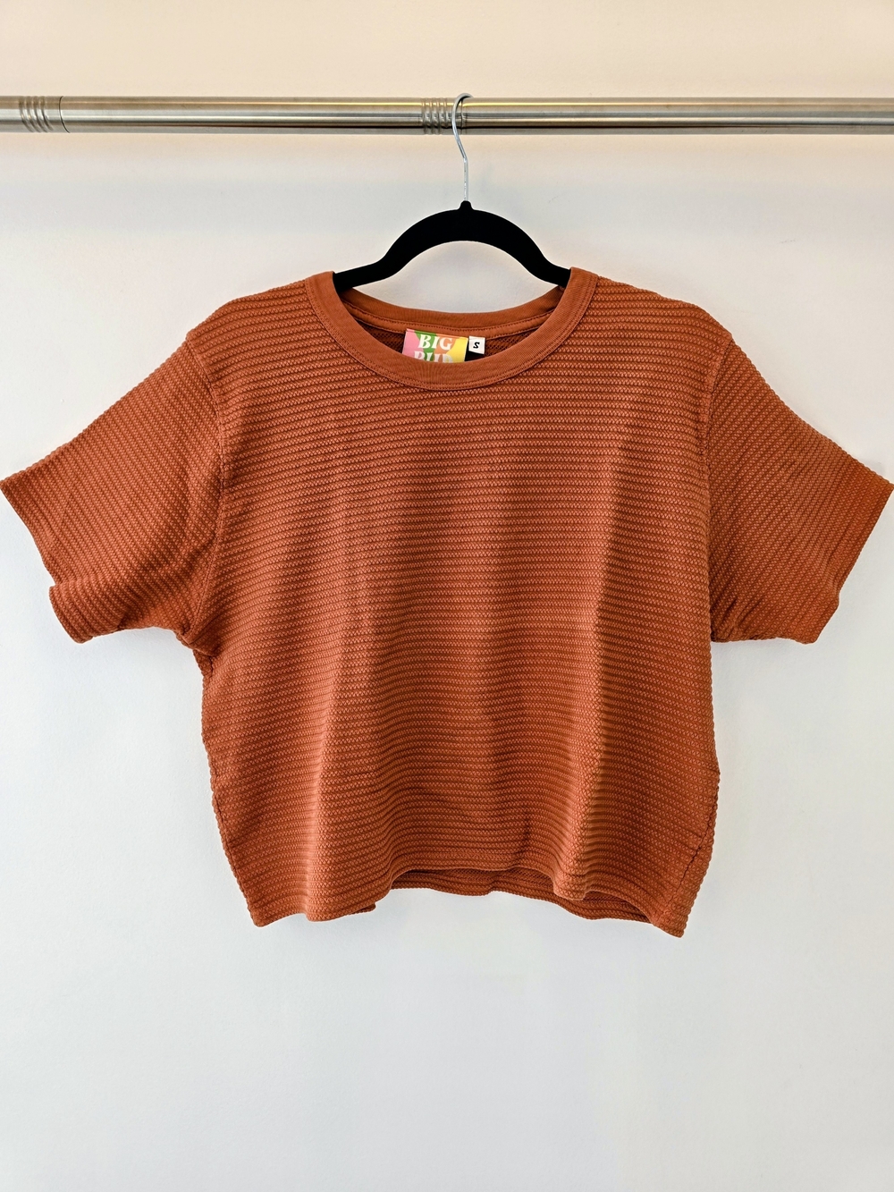 Big Bud Press Rust Orange Textured Short Sleeve Tee